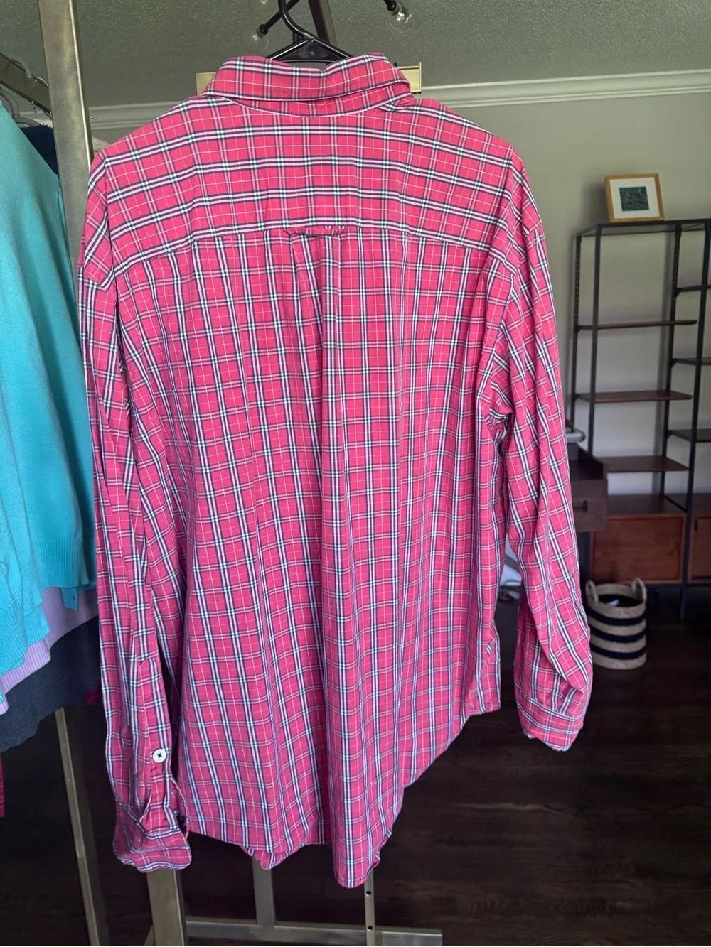 Orvis Red and Blue Plaid Button-Down Shirt